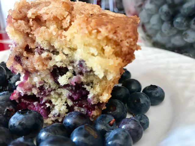 Blueberry Buckle -- Just like your grandma would have made, this is a moist, tender cake studded with blueberries and blanketed with a buttery, cinnamony streusel. | thatwhichnourishes.com