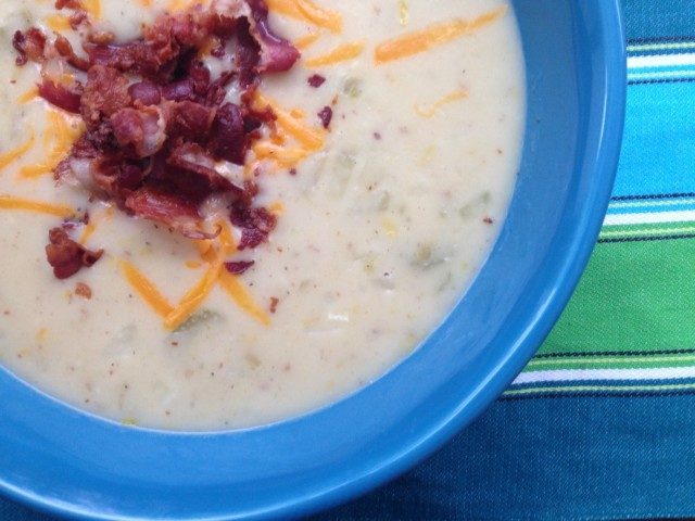 THE Potato Soup with Bacon -- Perfect Potato Soup made from scratch, flavored with bacon and cheese -- this is the hearty, creamy comfort food you've been craving! | thatwhichnourishes.com