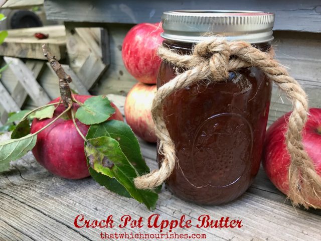 Crock Pot Apple Butter -- Spicy, delicious Apple Butter that practically makes itself in the crock pot. | thatwhichnourishes.com