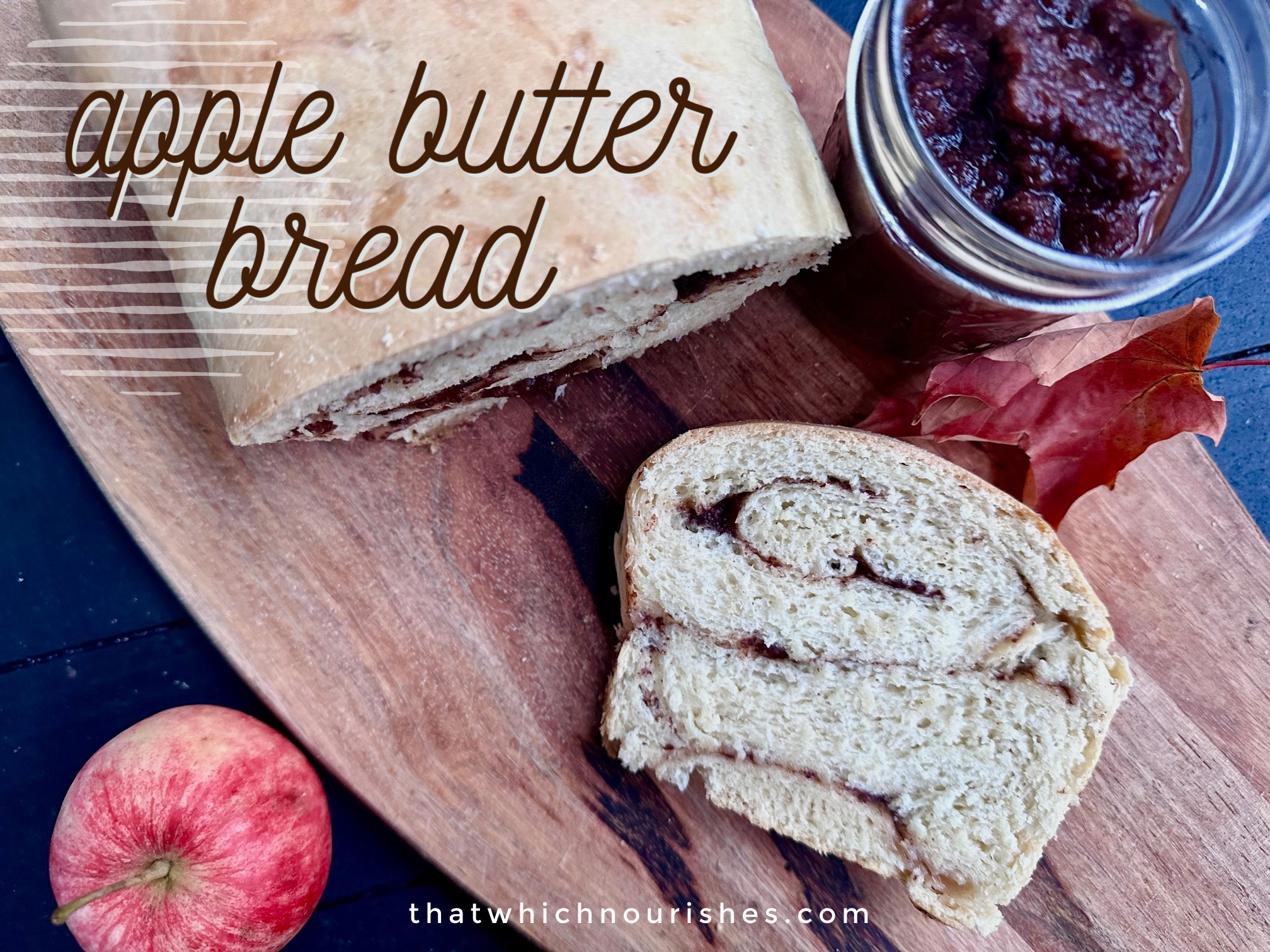 Apple Butter Bread -- Ribbons of spicy apple butter swirled throughout soft, homemade yeast bread make this the best bread you've ever had. | thatwhichnourishes.com