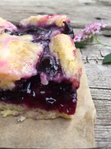 Lemony Blueberry Bars -- Rich, gooey, yummy blueberry filling ribboned into a cake that's so decadent it passes even through these lips that hate cake. Add the lemony glaze that reminds me of lemon pound cake and you have dessert perfection. | thatwhichnourishes.com